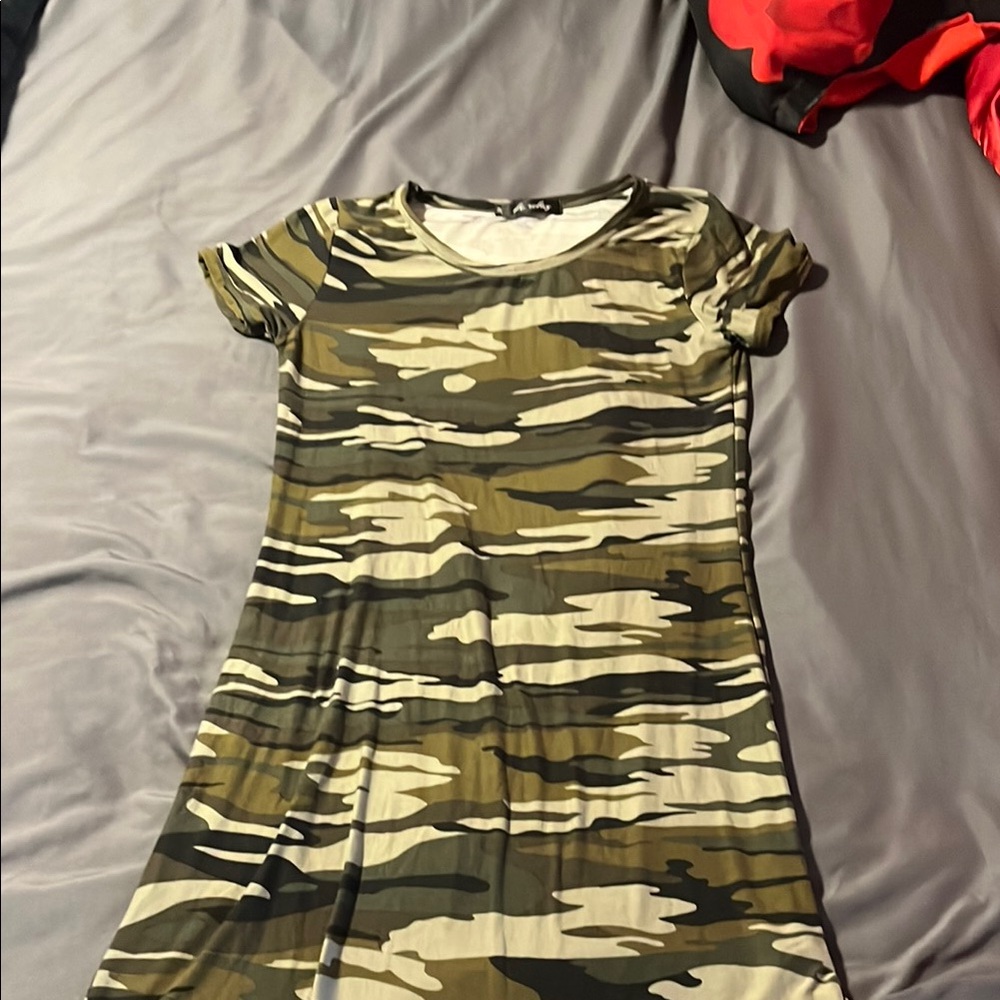 Camouflage Short Sleeve Dress